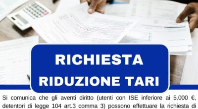 RICHIESTA RIDUZIONE TARI